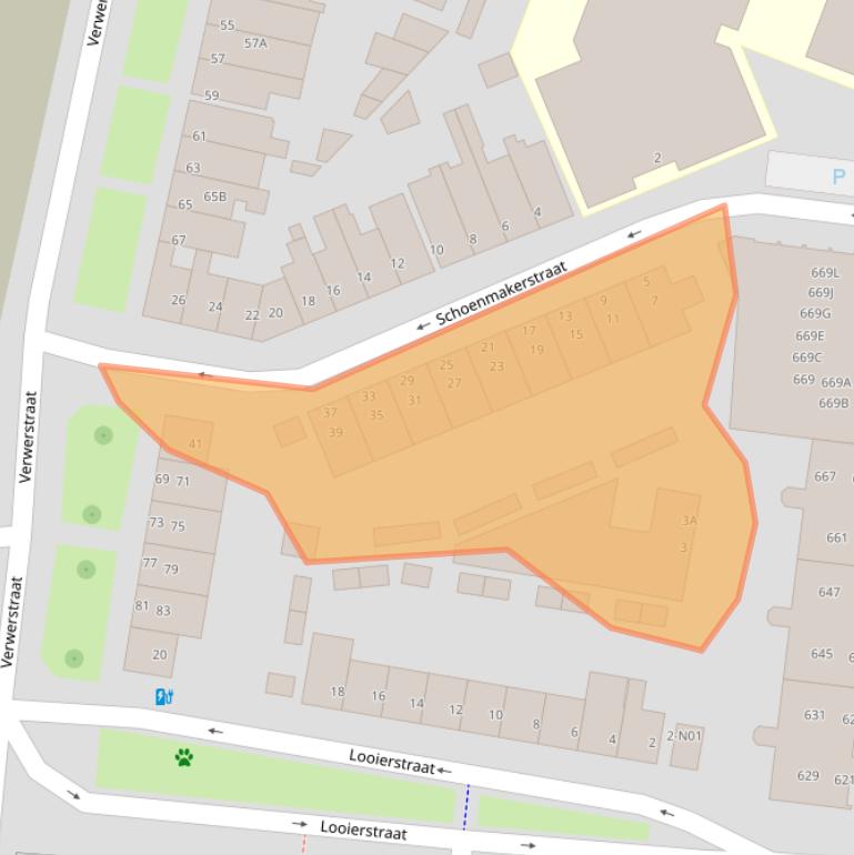 Kaart van postcodegebied 5612AC.