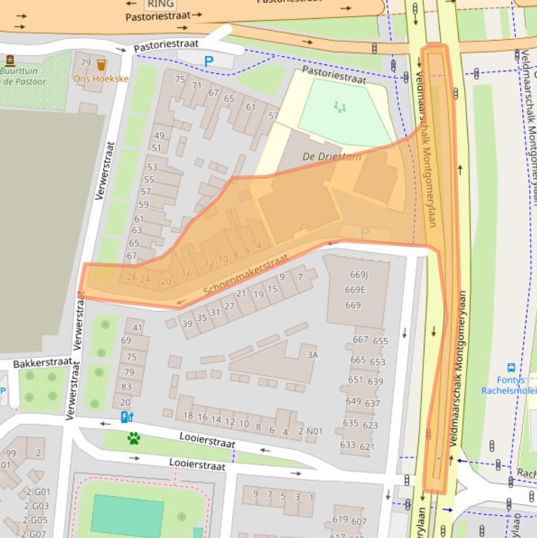 Kaart van postcodegebied 5612AD.