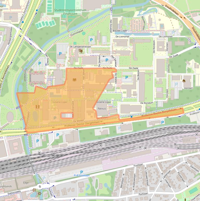 Kaart van postcodegebied 5612AE.