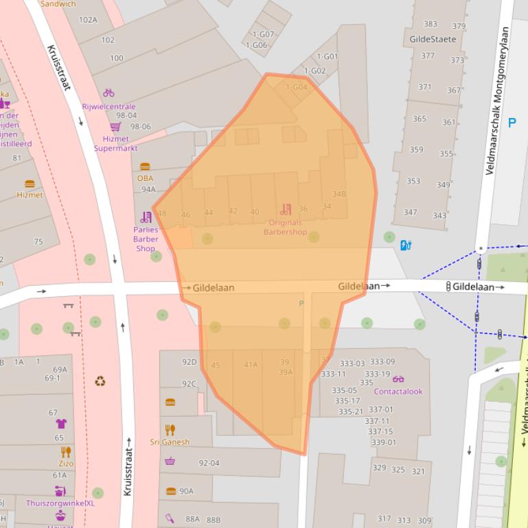 Kaart van postcodegebied 5612AG.