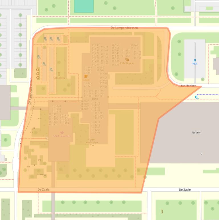 Kaart van postcodegebied 5612AH.