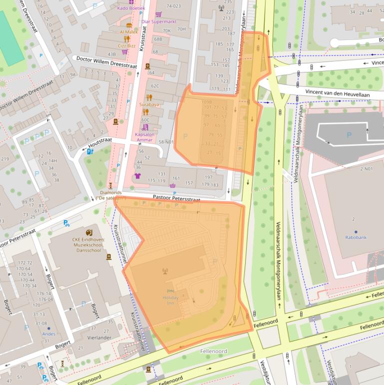 Kaart van postcodegebied 5612BA.