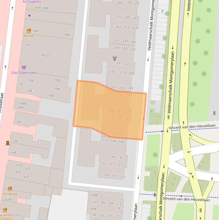 Kaart van postcodegebied 5612BC.