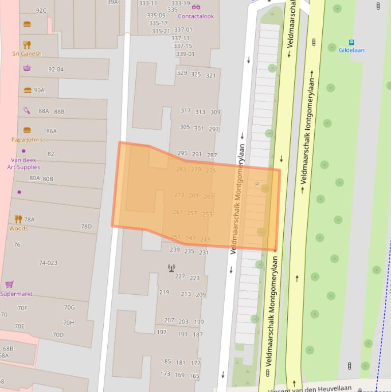 Kaart van postcodegebied 5612BE.