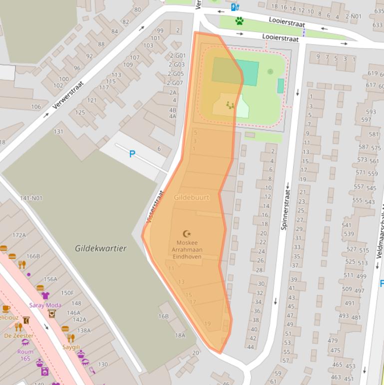Kaart van postcodegebied 5612BS.