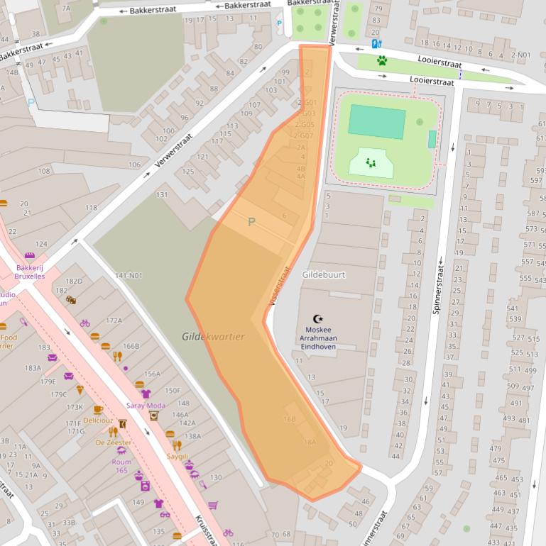 Kaart van postcodegebied 5612BT.