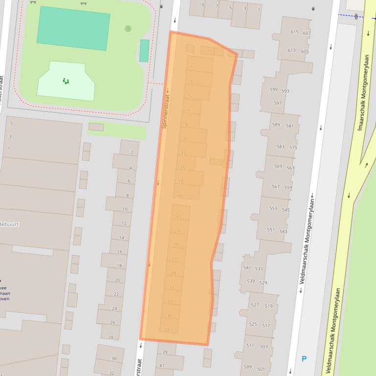 Kaart van postcodegebied 5612BV.