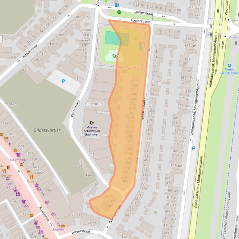 Kaart van postcodegebied 5612BX.