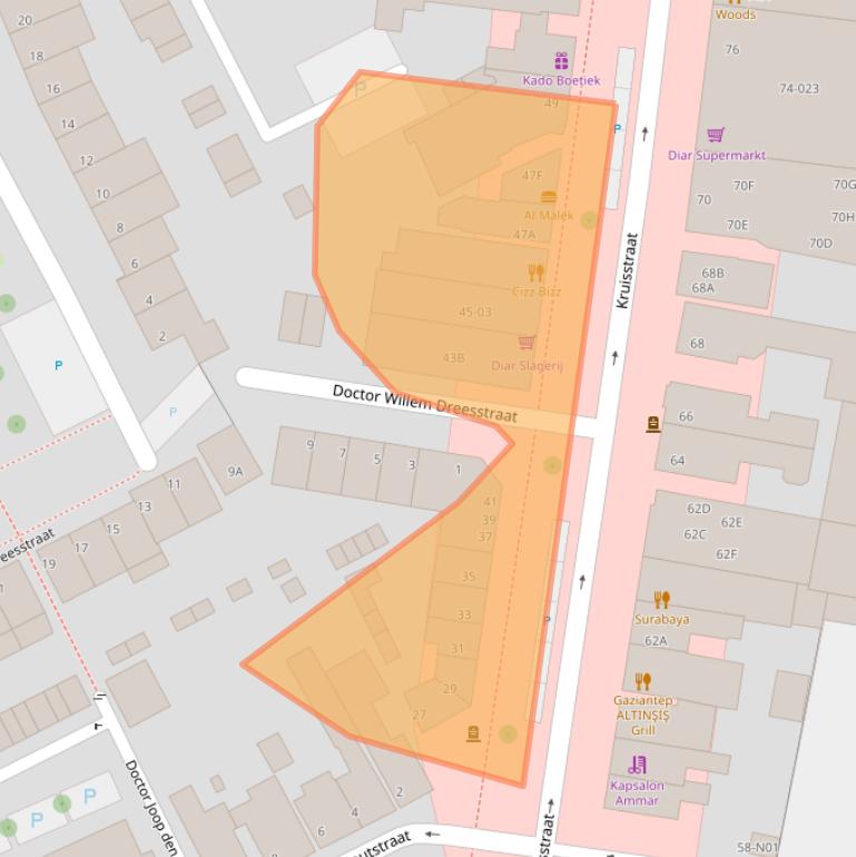 Kaart van postcodegebied 5612CC.