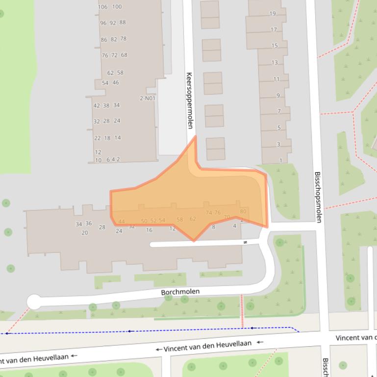 Kaart van postcodegebied 5612DB.