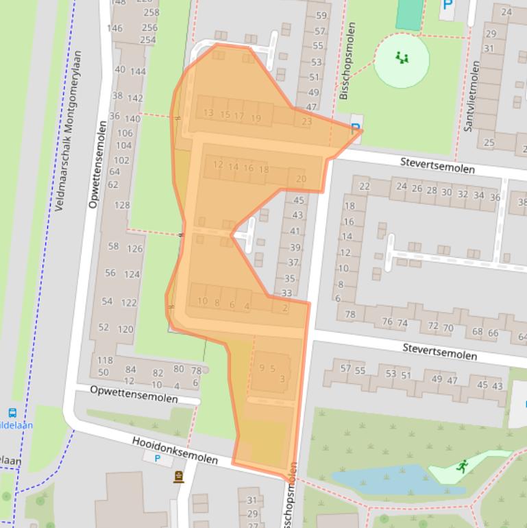 Kaart van postcodegebied 5612DT.