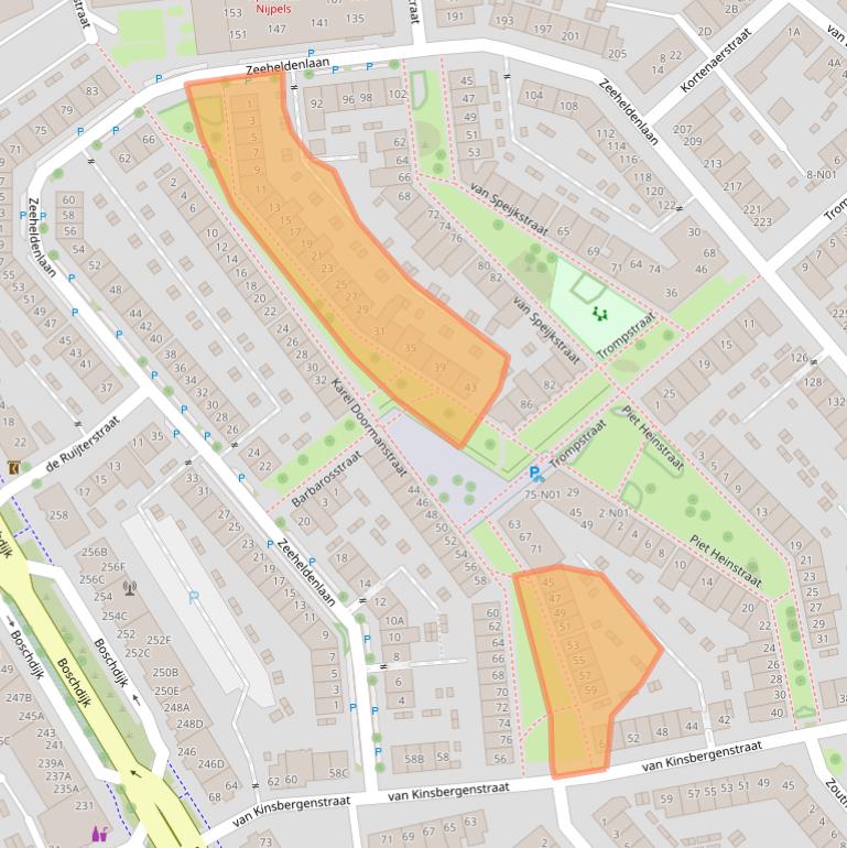 Kaart van postcodegebied 5612GD.