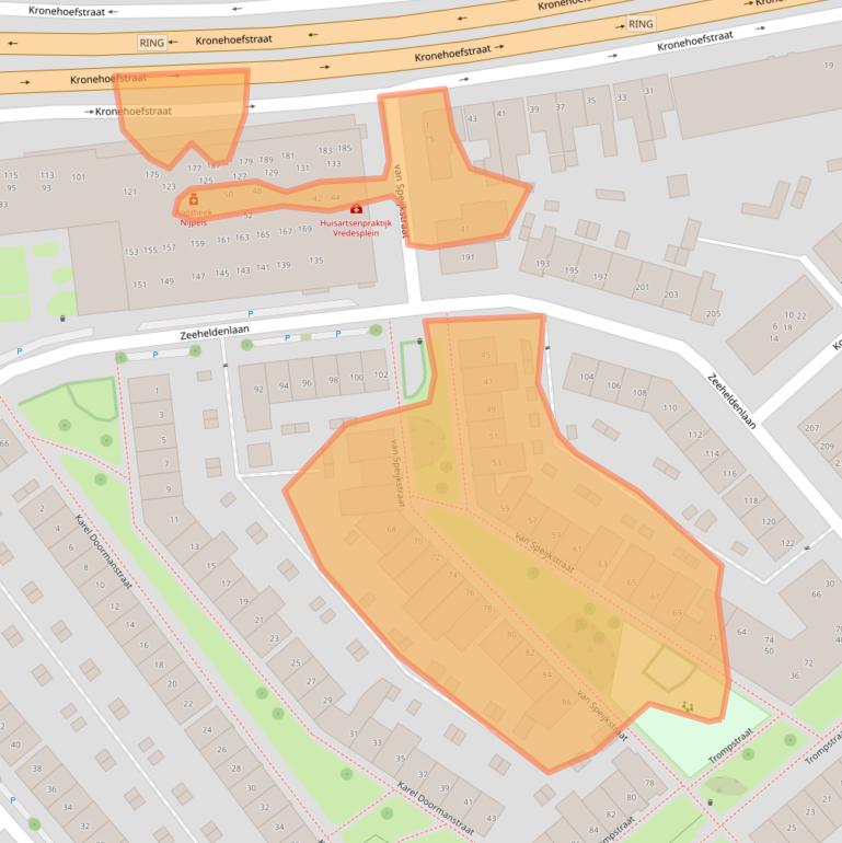 Kaart van postcodegebied 5612GE.