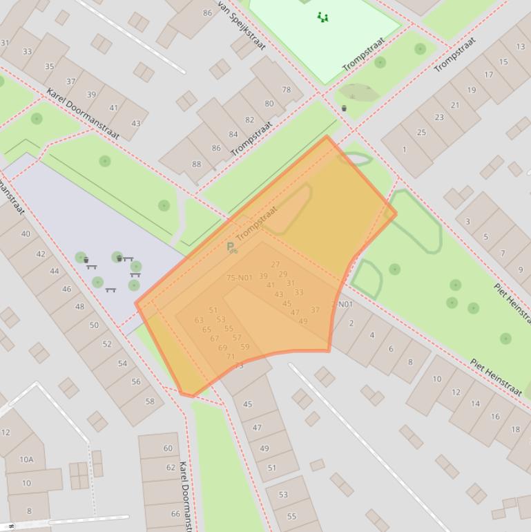 Kaart van postcodegebied 5612GL.