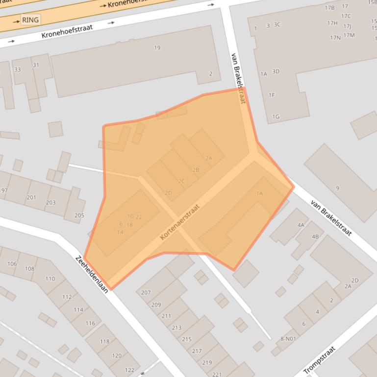 Kaart van postcodegebied 5612GR.