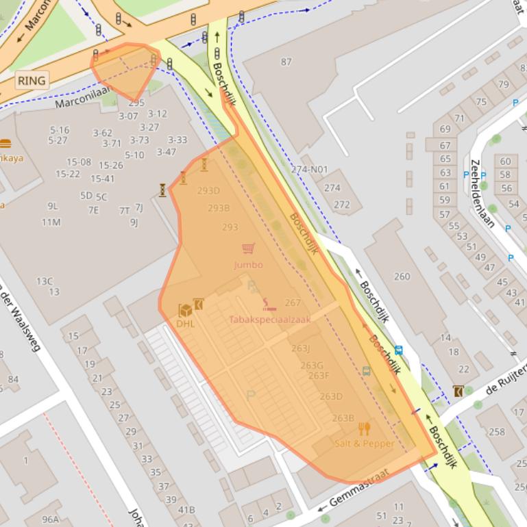 Kaart van postcodegebied 5612HD.