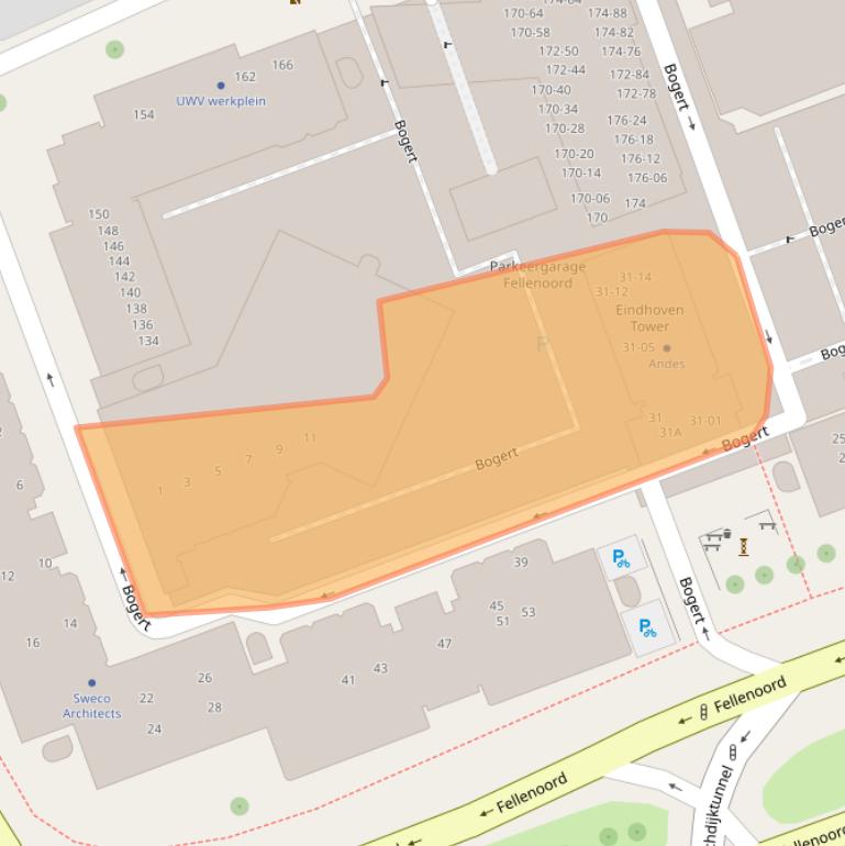 Kaart van postcodegebied 5612LX.