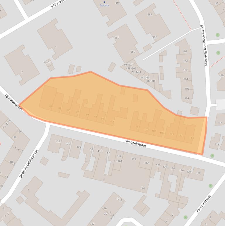 Kaart van postcodegebied 5612NA.