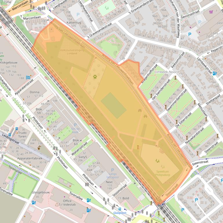 Kaart van postcodegebied 5612PB.