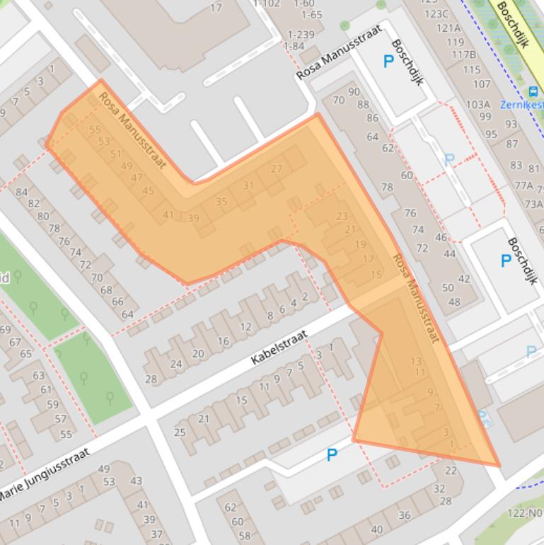 Kaart van postcodegebied 5612RA.