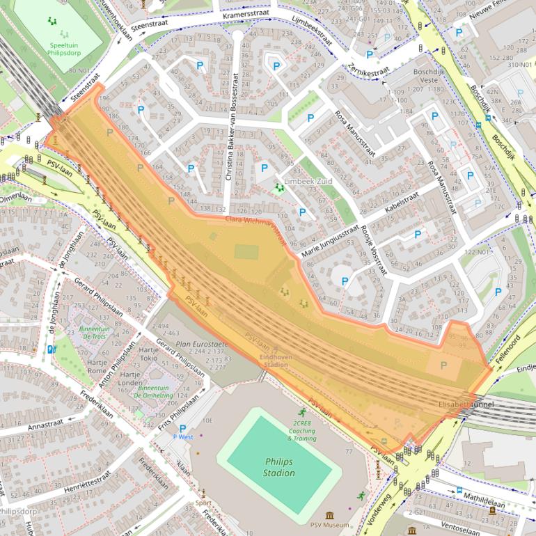 Kaart van postcodegebied 5612RH.