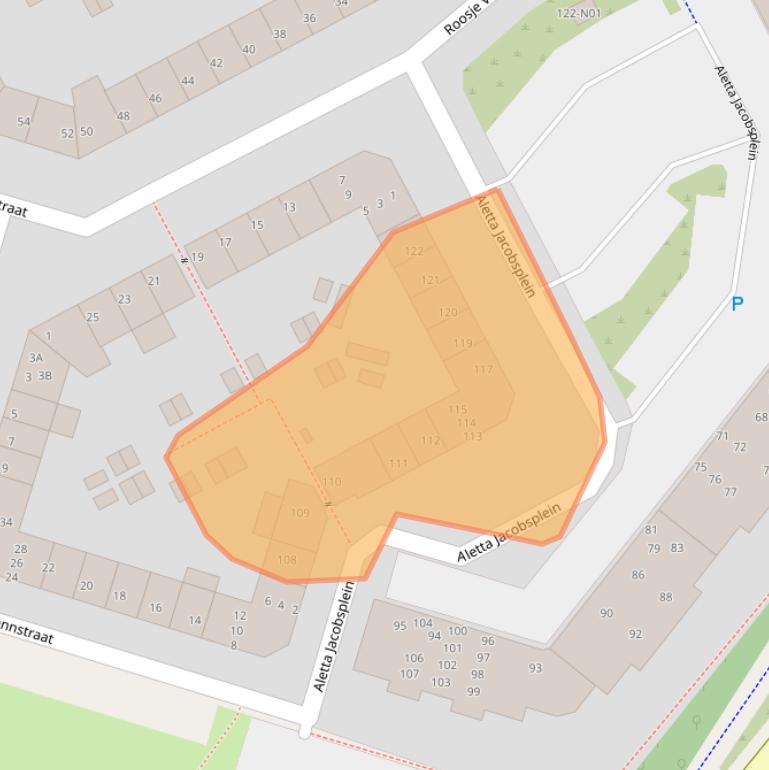 Kaart van postcodegebied 5612RJ.