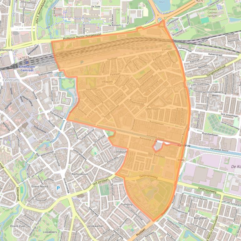 Kaart van postcodegebied 5613.