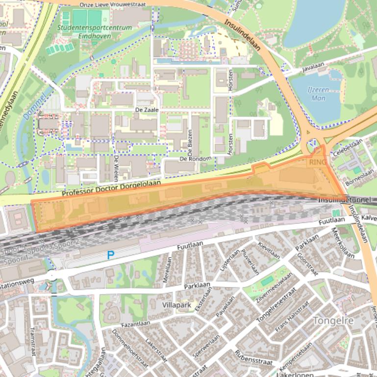 Kaart van postcodegebied 5613AM.