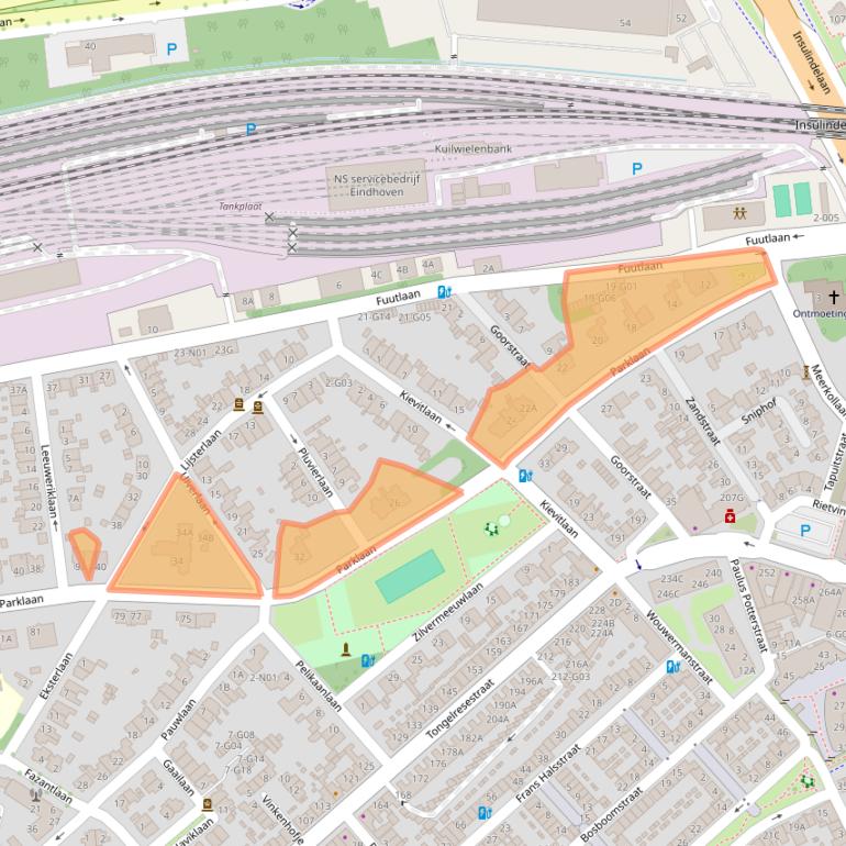 Kaart van postcodegebied 5613BE.