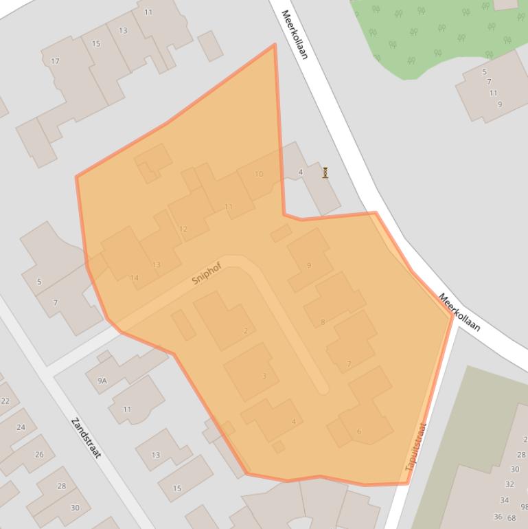 Kaart van postcodegebied 5613BZ.