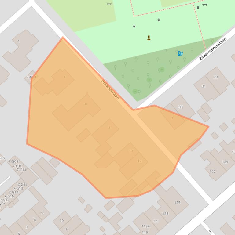 Kaart van postcodegebied 5613CJ.