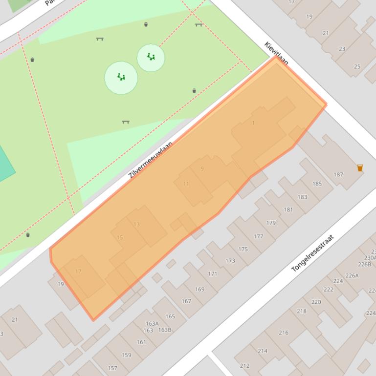Kaart van postcodegebied 5613CK.