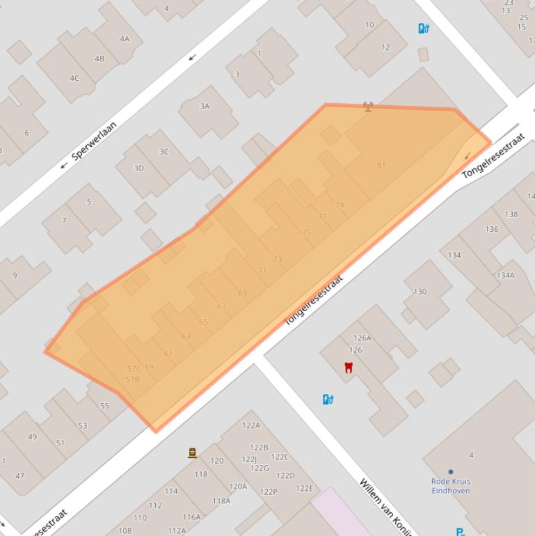 Kaart van postcodegebied 5613DB.