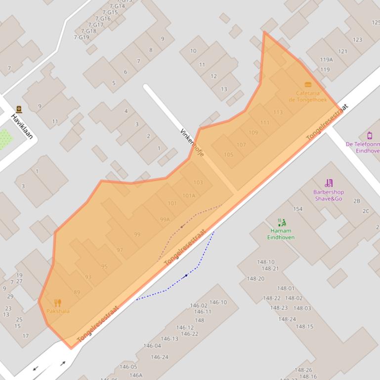 Kaart van postcodegebied 5613DC.