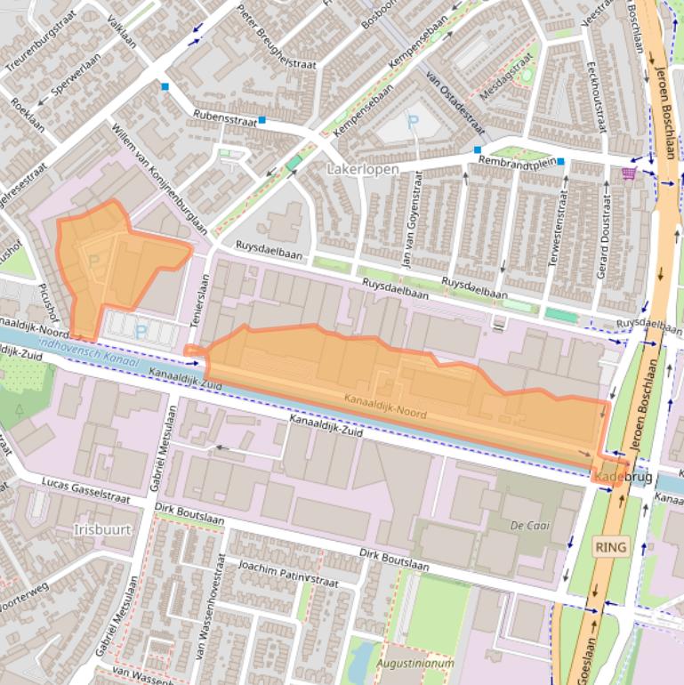 Kaart van postcodegebied 5613DH.