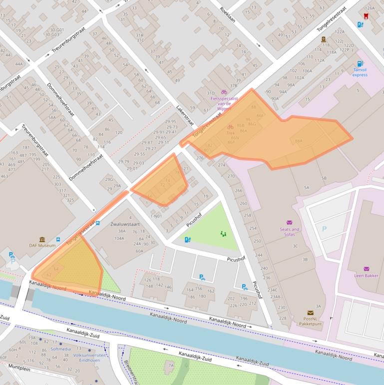 Kaart van postcodegebied 5613DM.