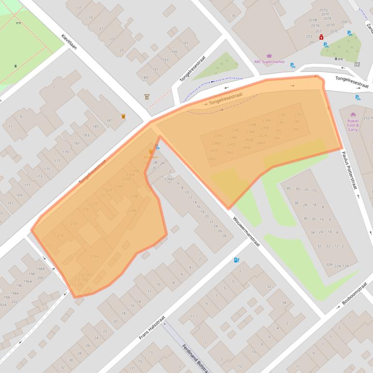 Kaart van postcodegebied 5613DT.