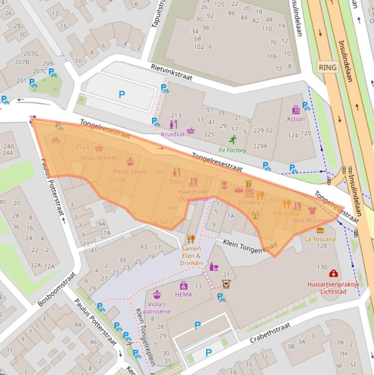 Kaart van postcodegebied 5613DV.