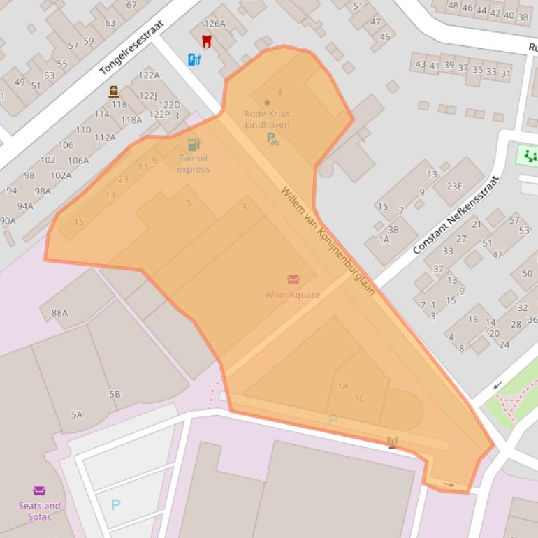 Kaart van postcodegebied 5613DW.