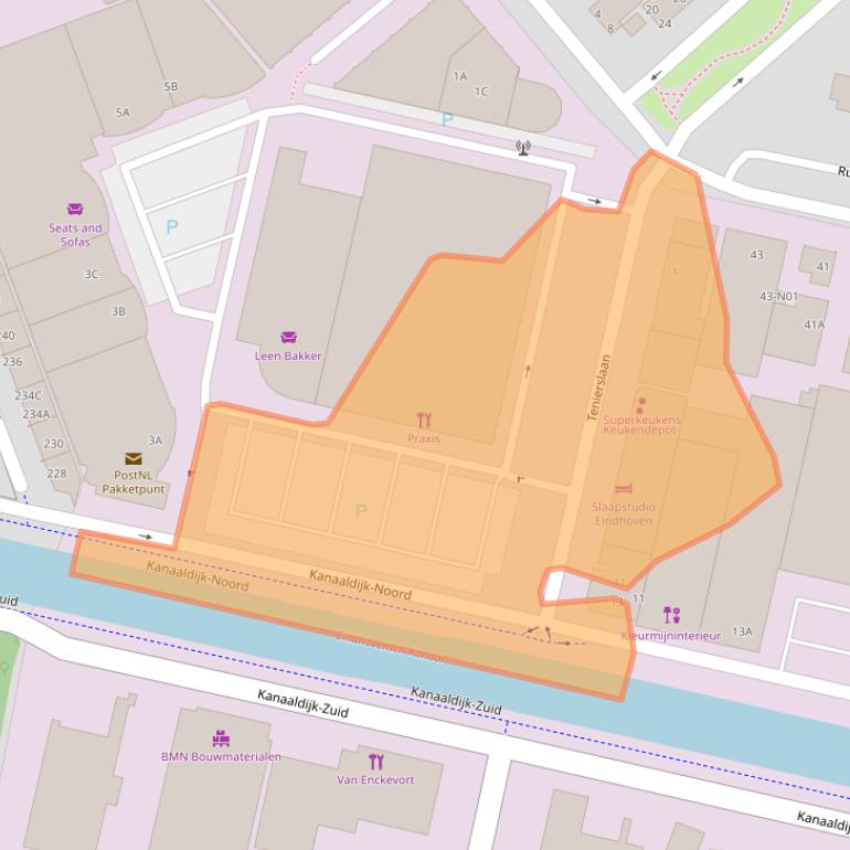 Kaart van postcodegebied 5613DZ.