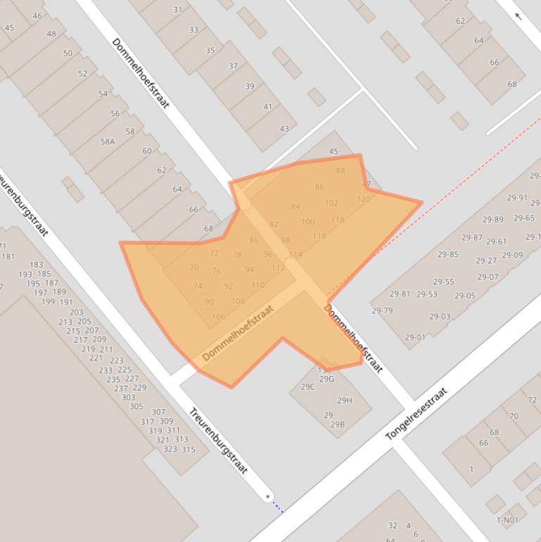 Kaart van postcodegebied 5613EX.