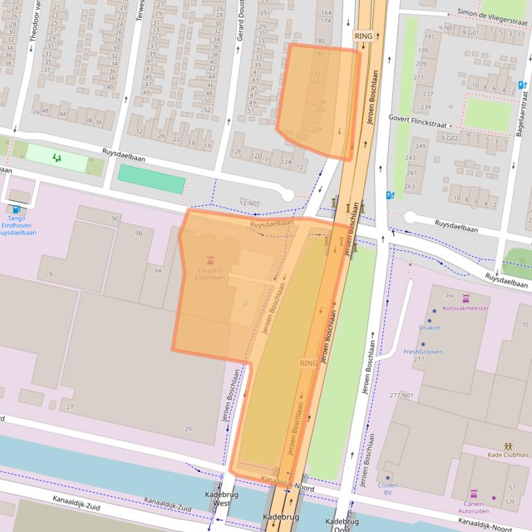 Kaart van postcodegebied 5613GD.