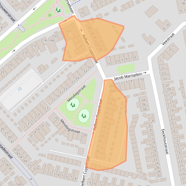 Kaart van postcodegebied 5613GK.