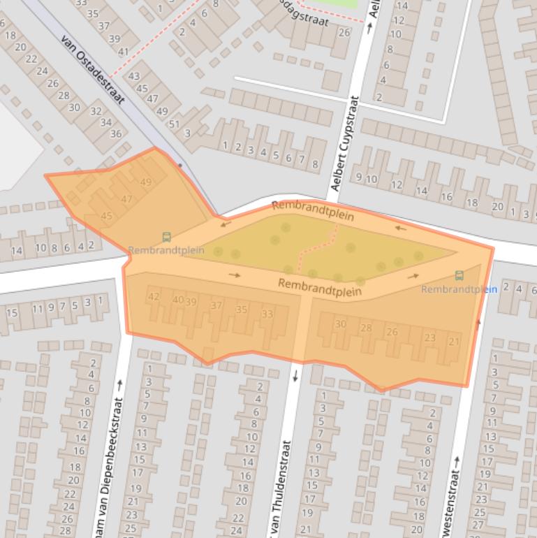 Kaart van postcodegebied 5613HD.