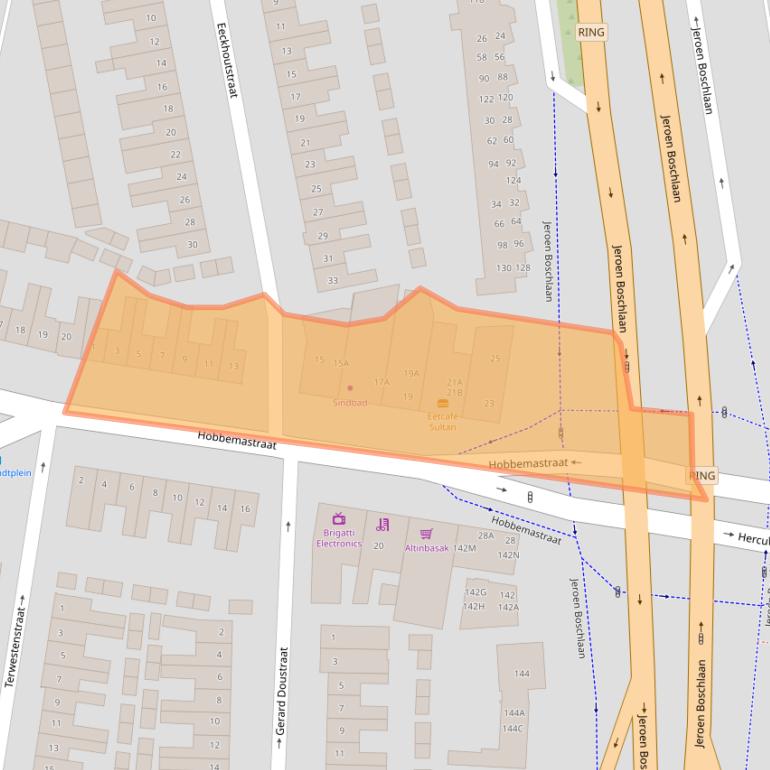 Kaart van postcodegebied 5613HK.