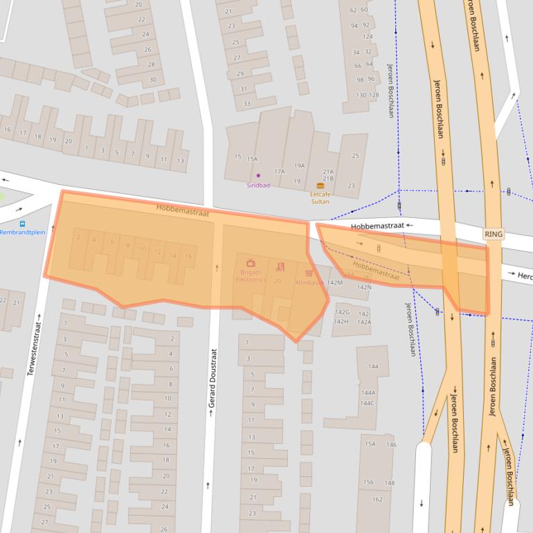 Kaart van postcodegebied 5613HL.