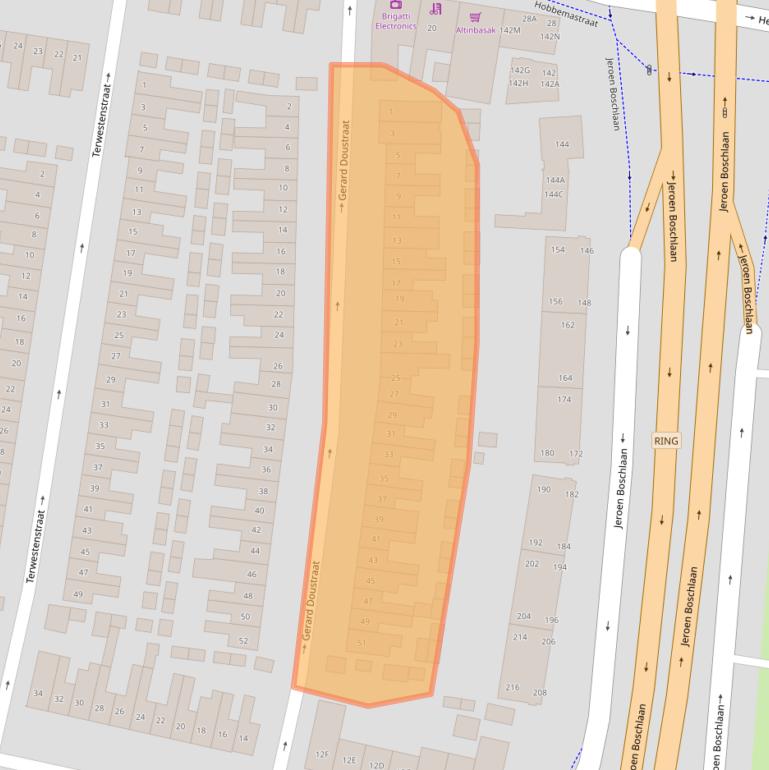 Kaart van postcodegebied 5613HM.