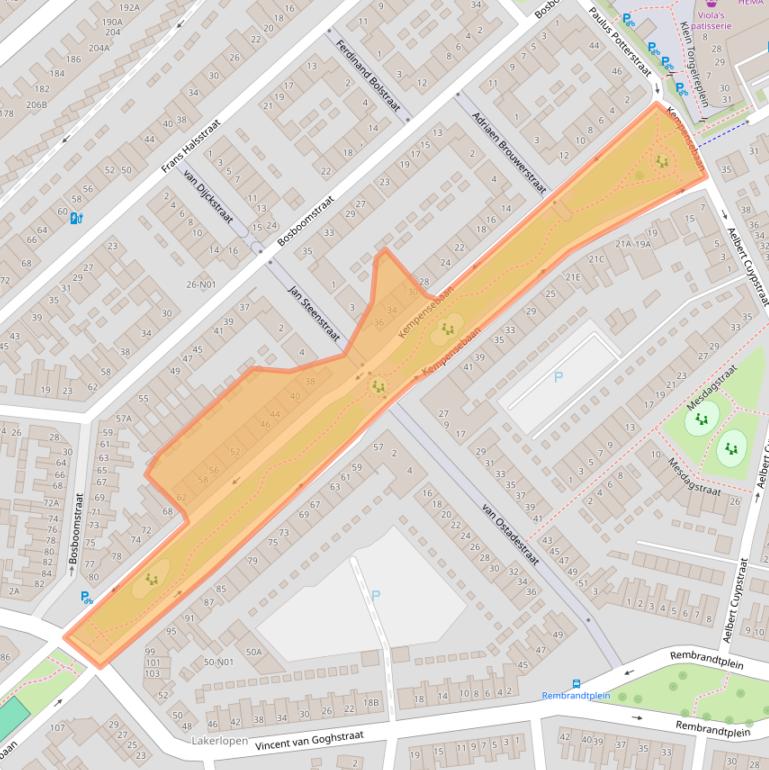 Kaart van postcodegebied 5613JE.