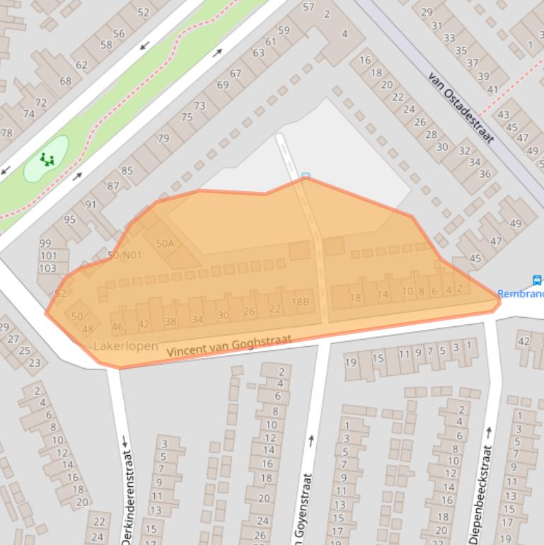 Kaart van postcodegebied 5613JK.