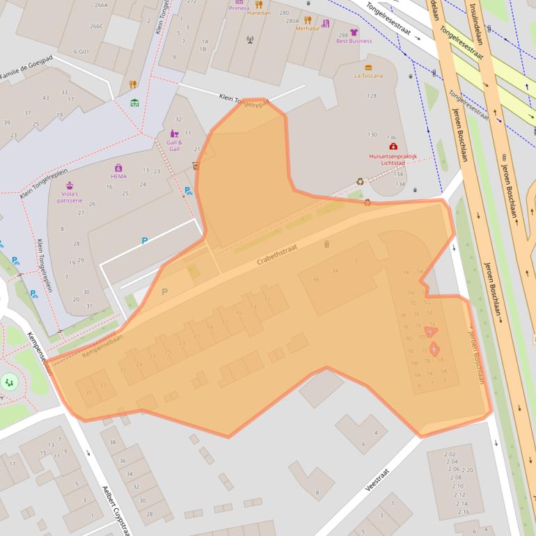 Kaart van postcodegebied 5613JZ.